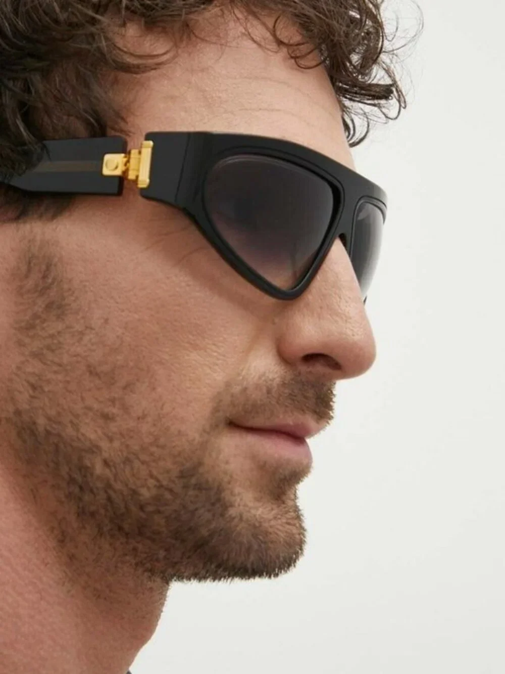 Balmain Men Sunglasses Titanium Black Gold Gradient Wraparound B-ESCAPE BPS-143A